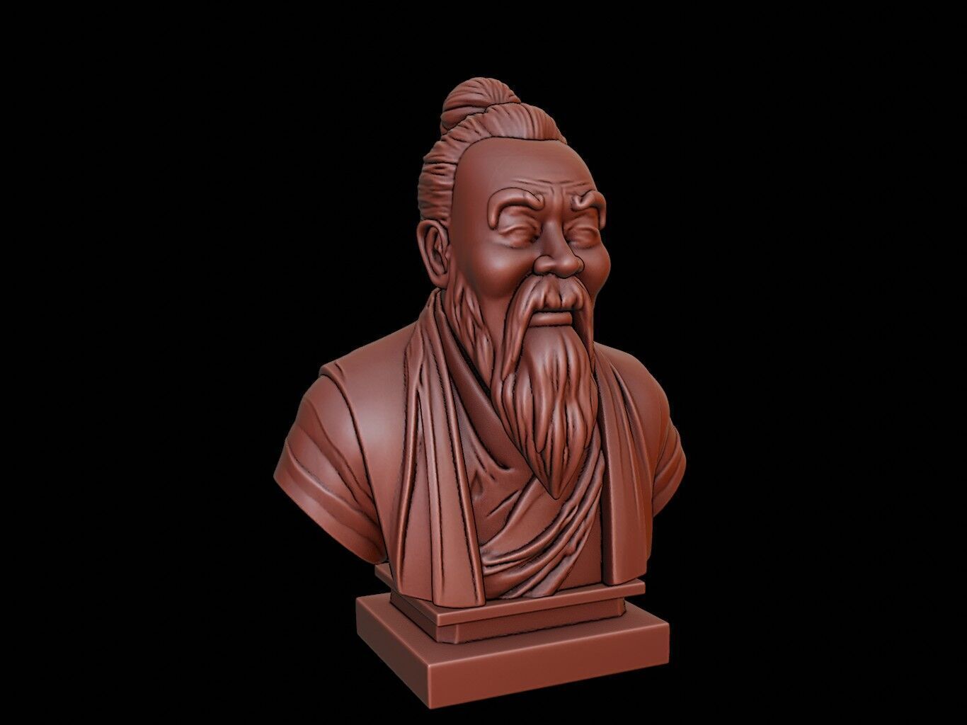 Laozi Bust 3D print model_2