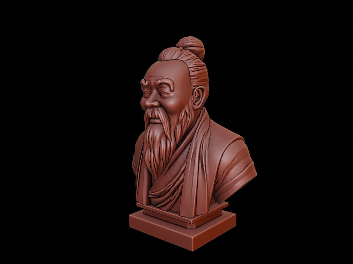 Laozi Bust 3D print model_1