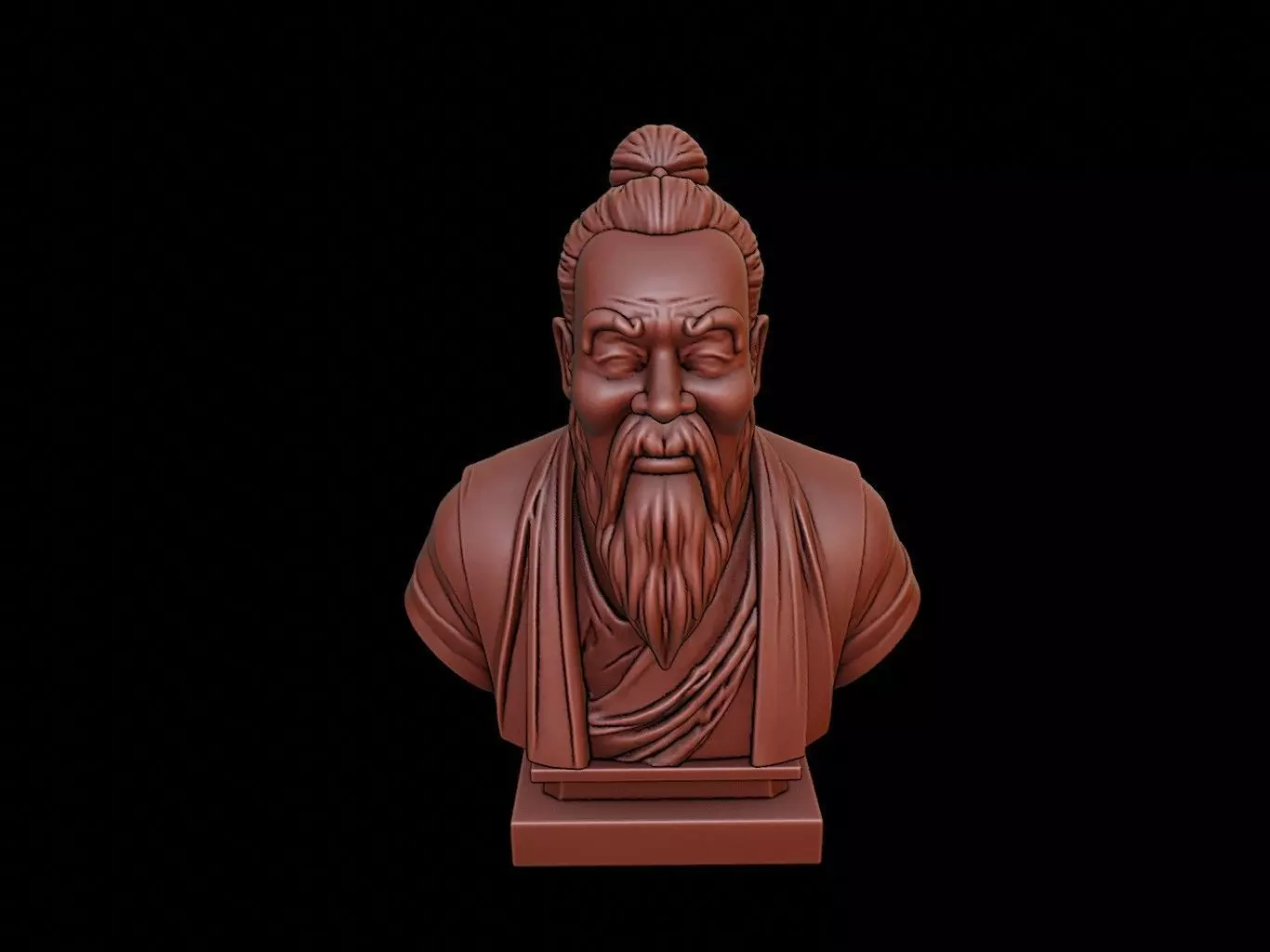 Laozi Bust 3D print model_0