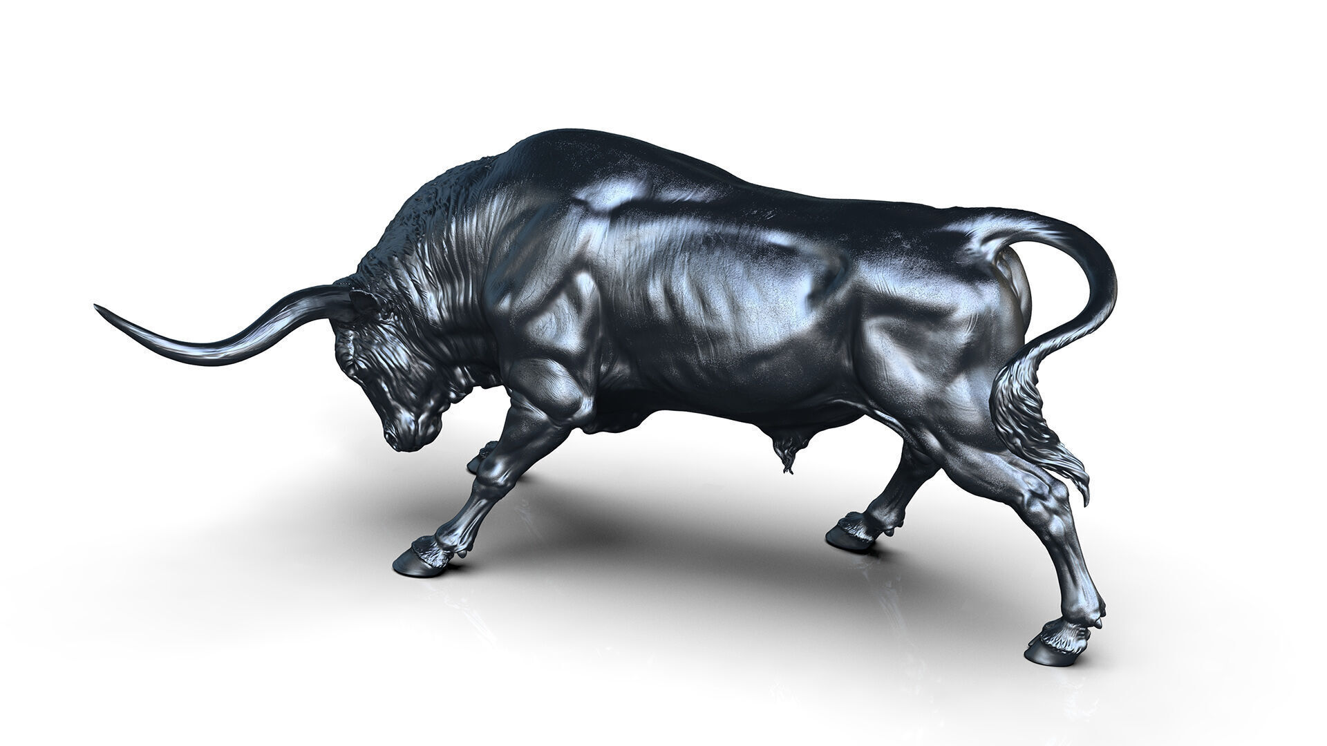 Bull - Texas Longhorn  I  3D Sculpting 3D print model_12