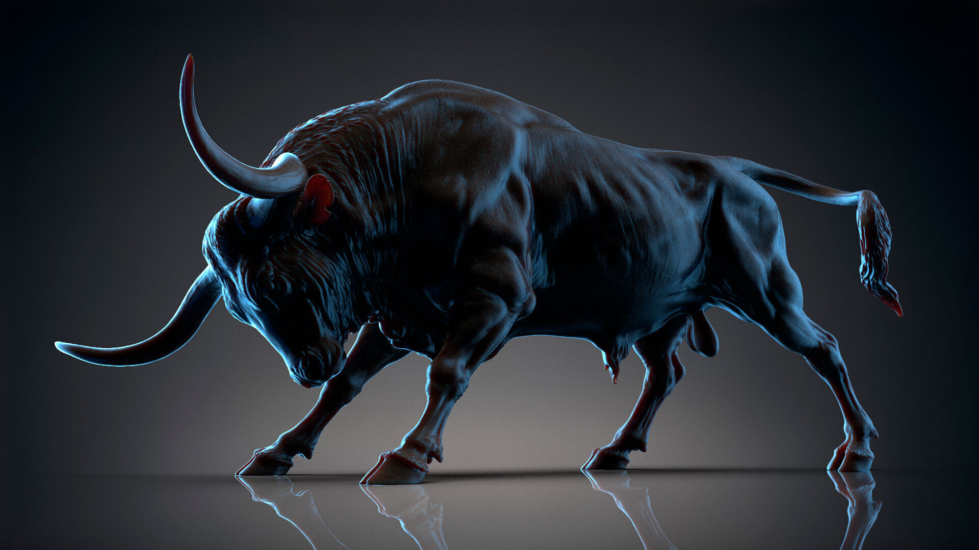 Bull - Texas Longhorn  I  3D Sculpting 3D print model_6