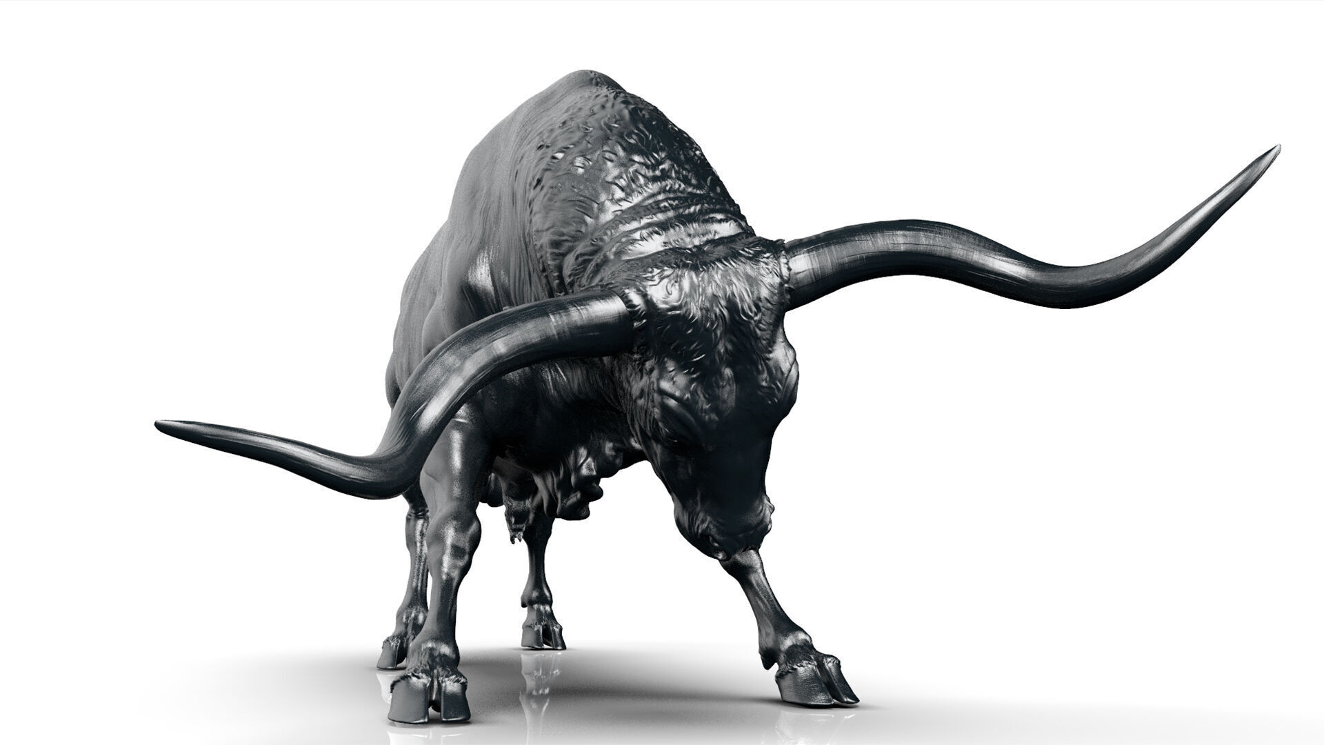 Bull - Texas Longhorn  I  3D Sculpting 3D print model_26