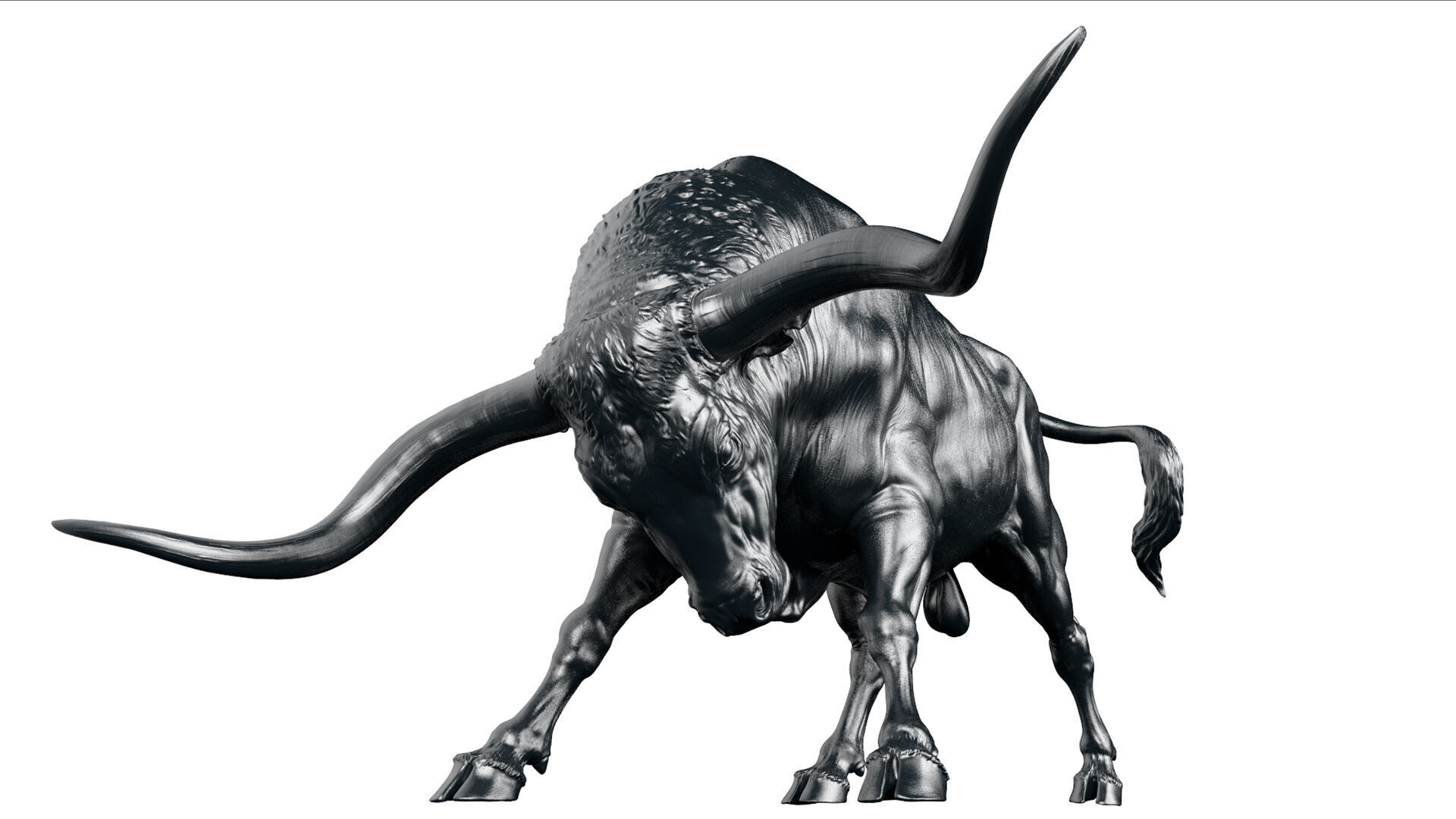 Bull - Texas Longhorn  I  3D Sculpting 3D print model_25