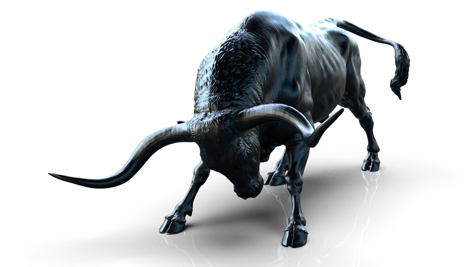 Bull - Texas Longhorn  I  3D Sculpting 3D print model_14