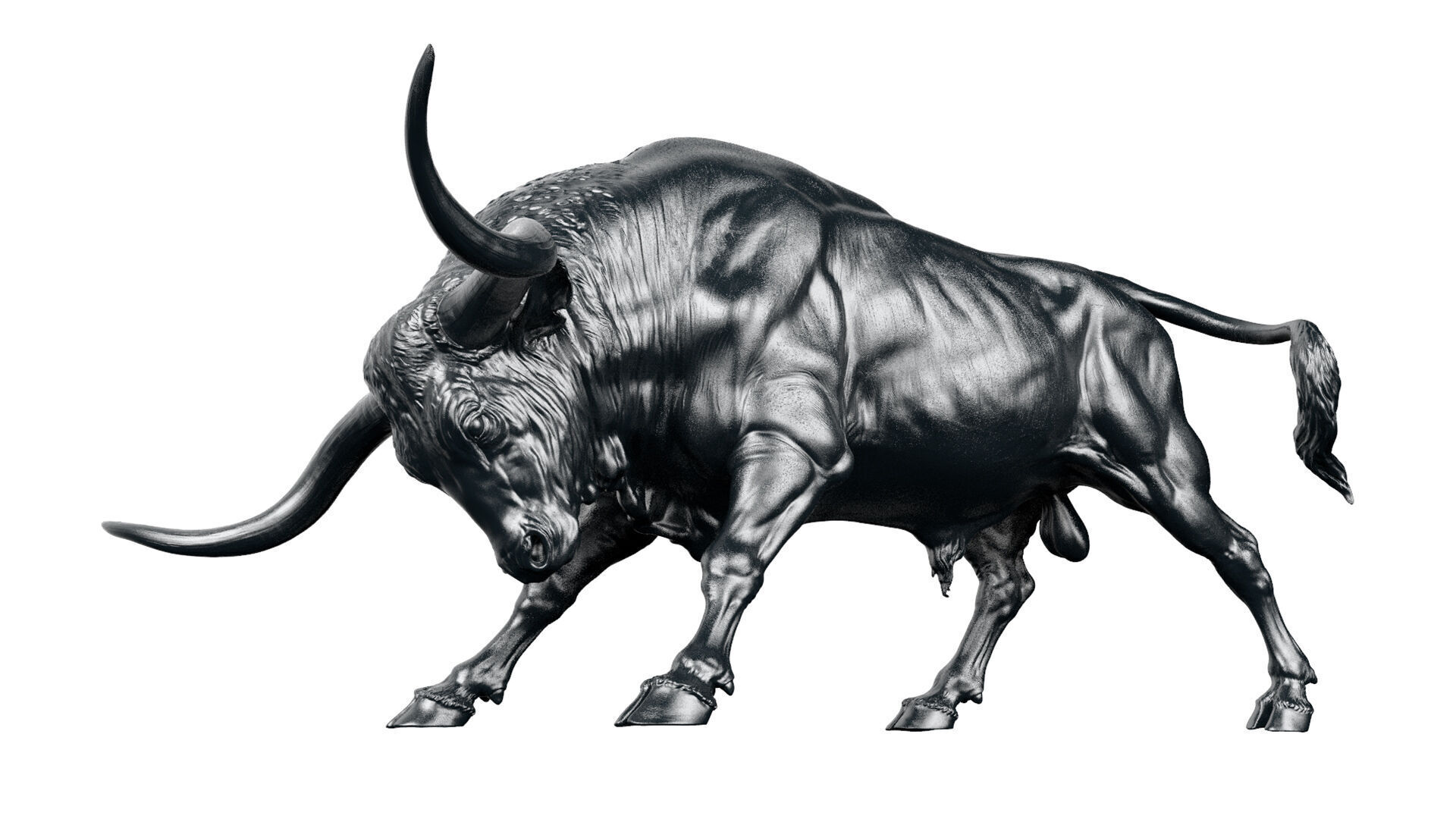 Bull - Texas Longhorn  I  3D Sculpting 3D print model_23