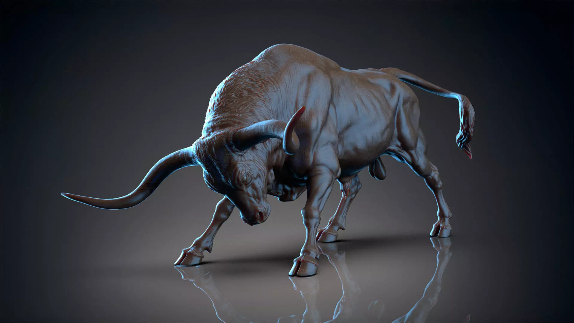 Bull - Texas Longhorn  I  3D Sculpting 3D print model_0