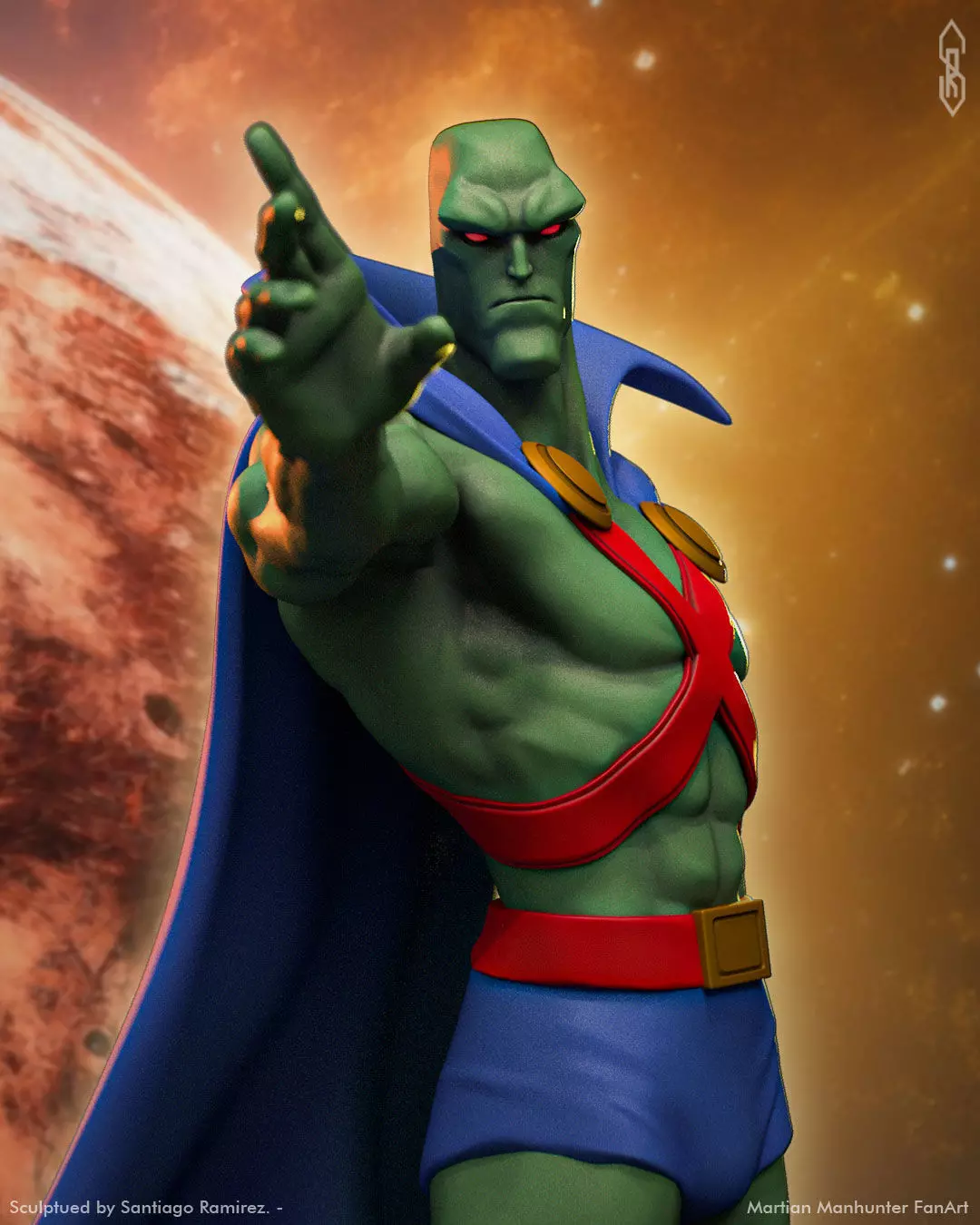 Martian Manhunter Fan Art Inspired by Justice League 2001 3D print model