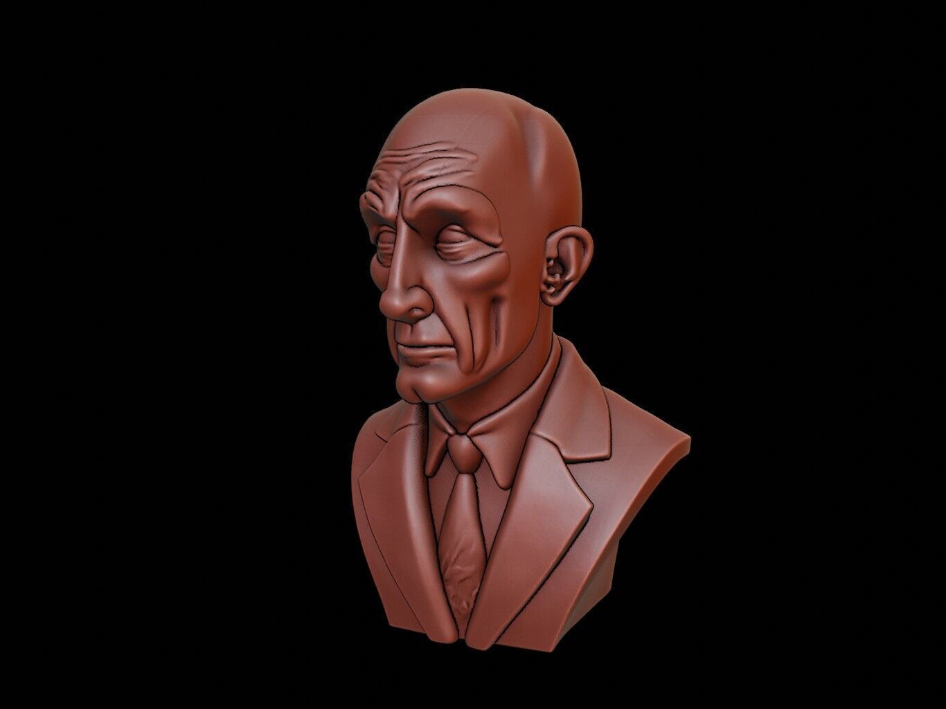 Michel Foucault Bust 3D print model_1
