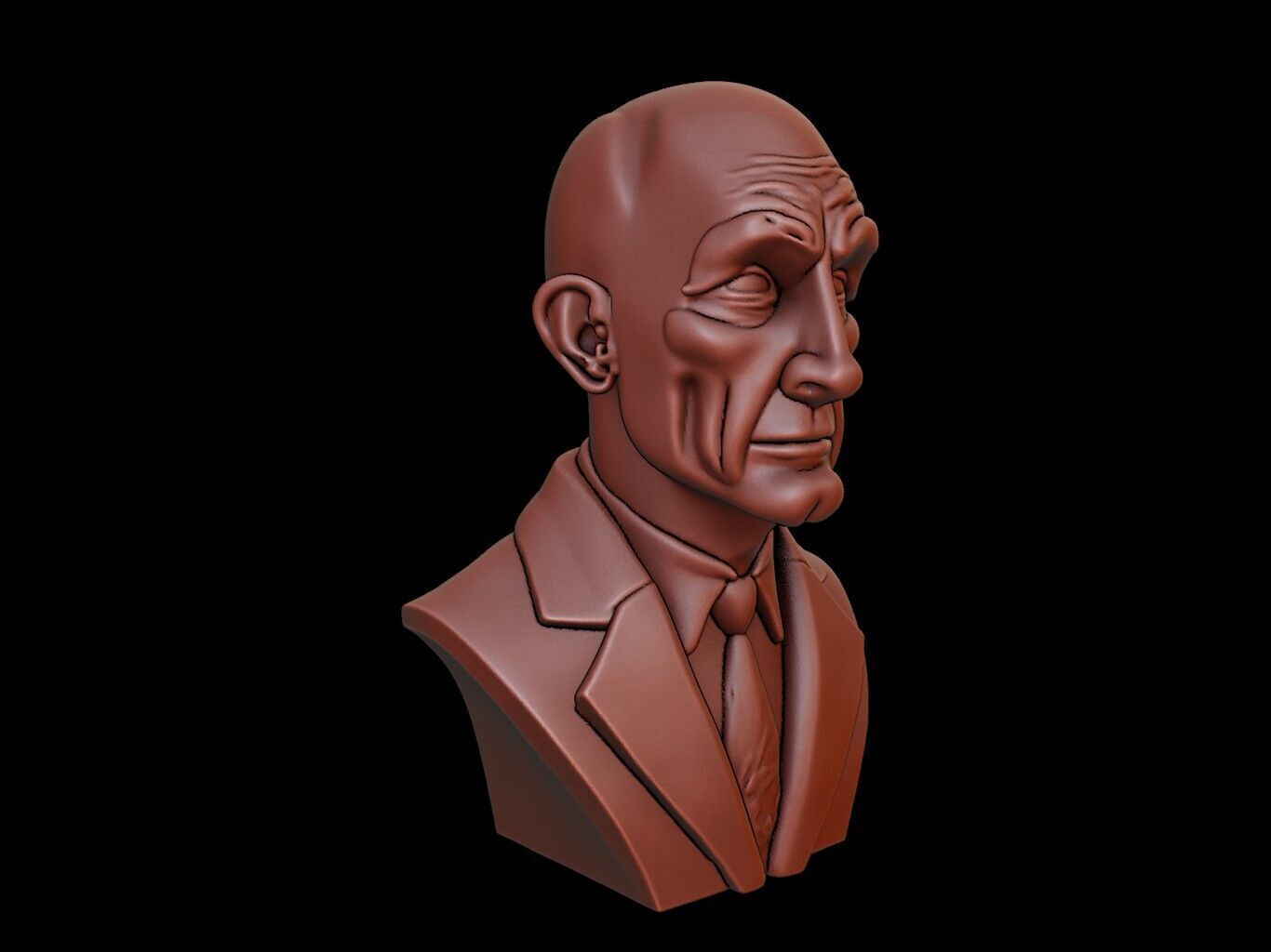 Michel Foucault Bust 3D print model_2