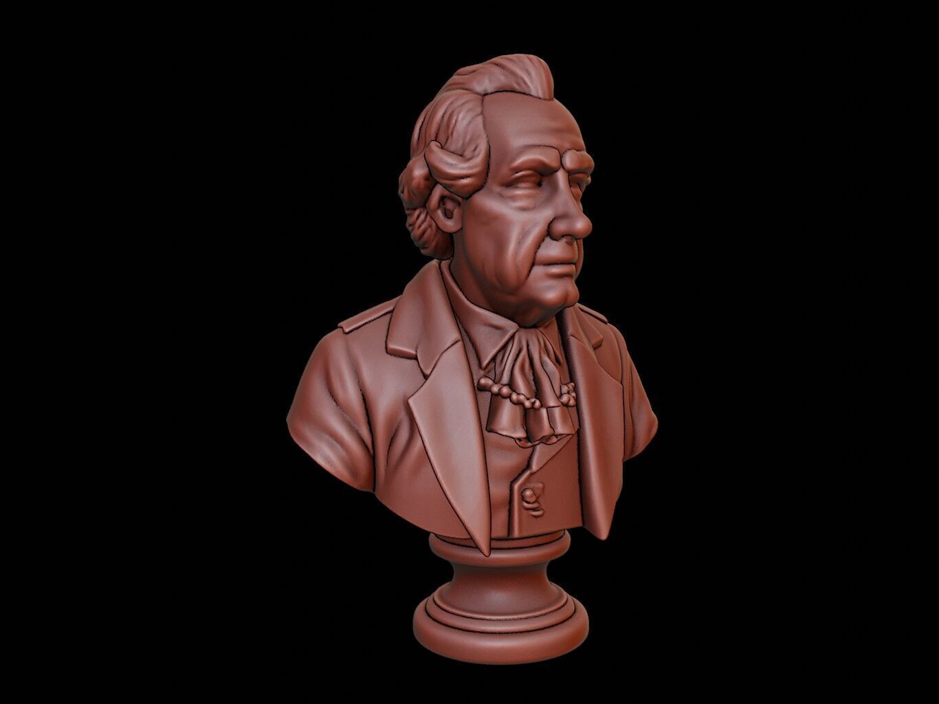 Montesquieu Bust 3D print model_2