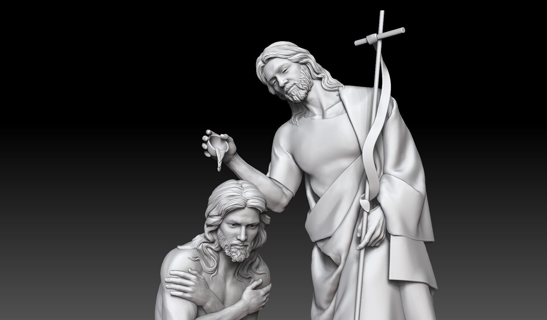 John the Baptist sculpture 3D print model_5