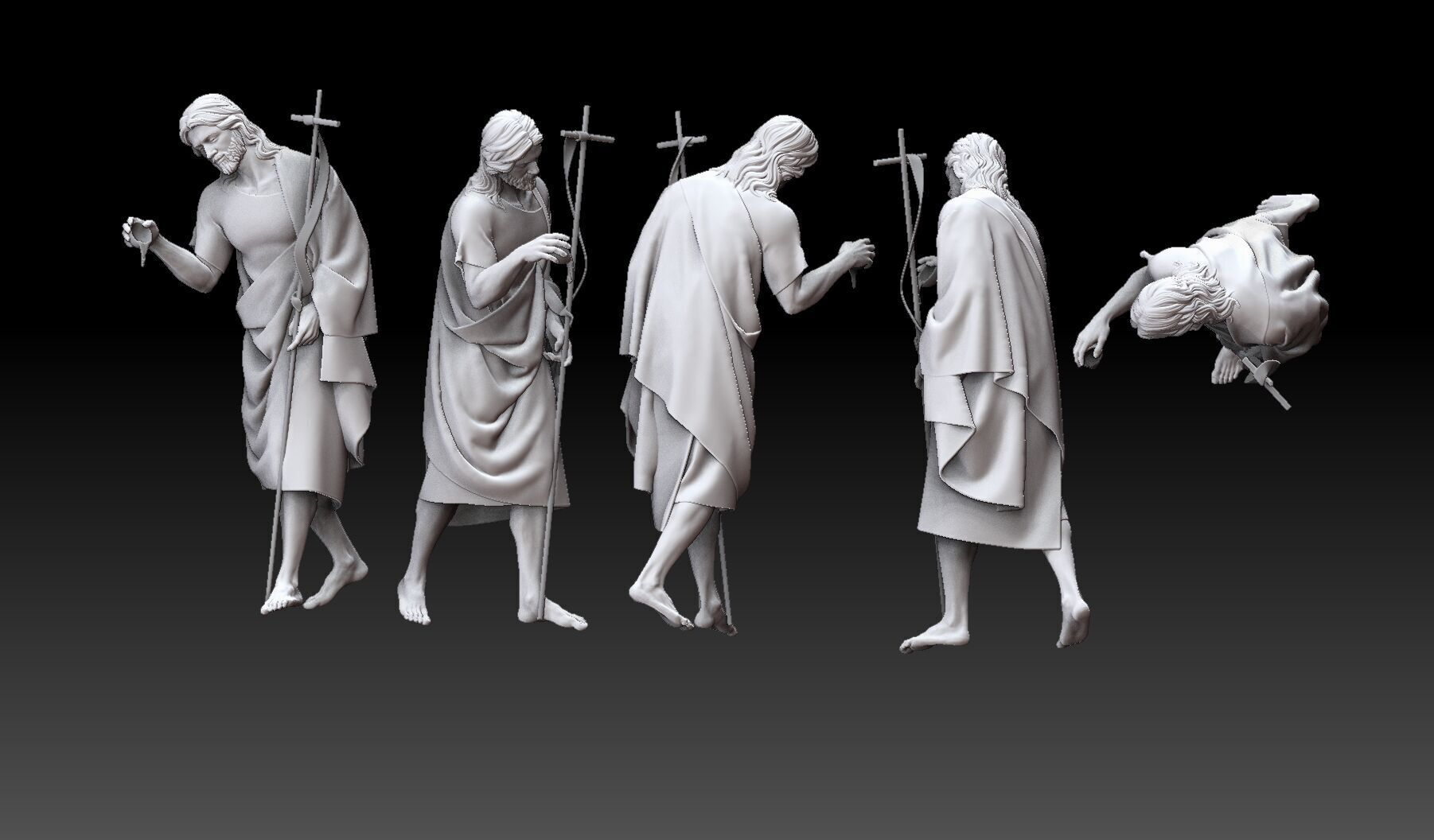 John the Baptist sculpture 3D print model_9