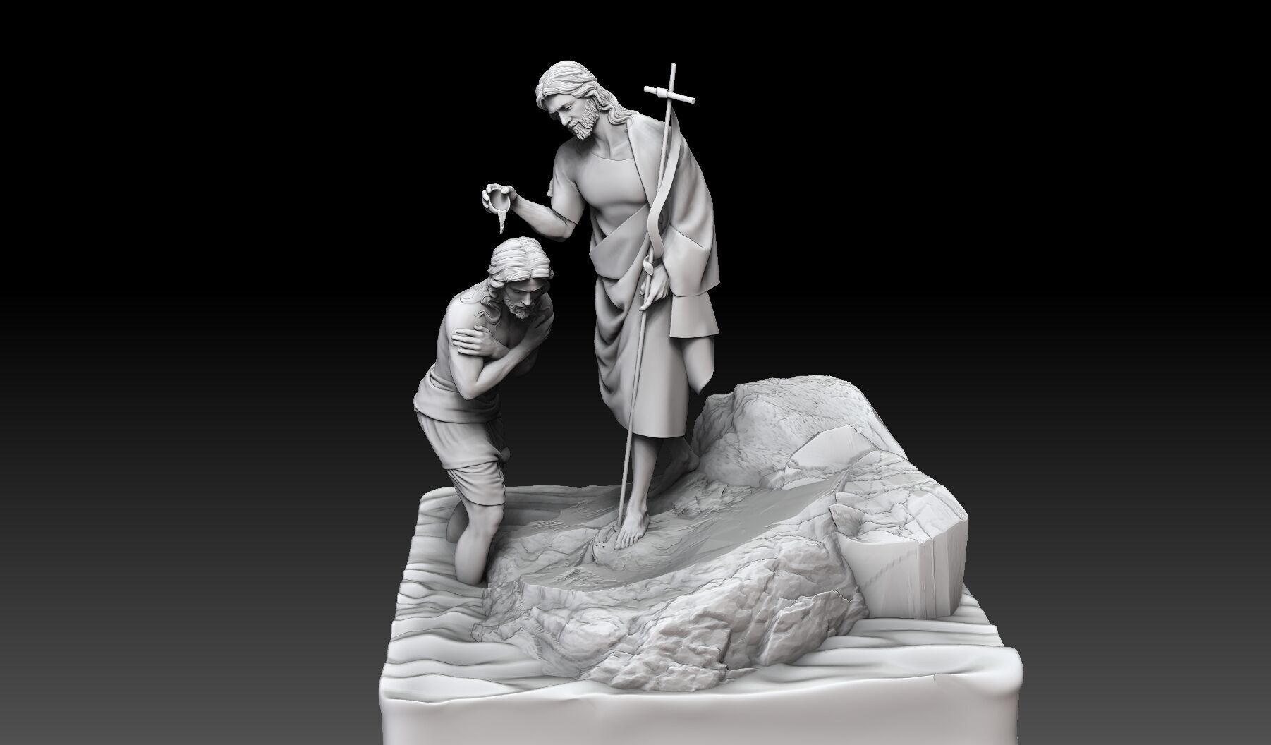 John the Baptist sculpture 3D print model_1