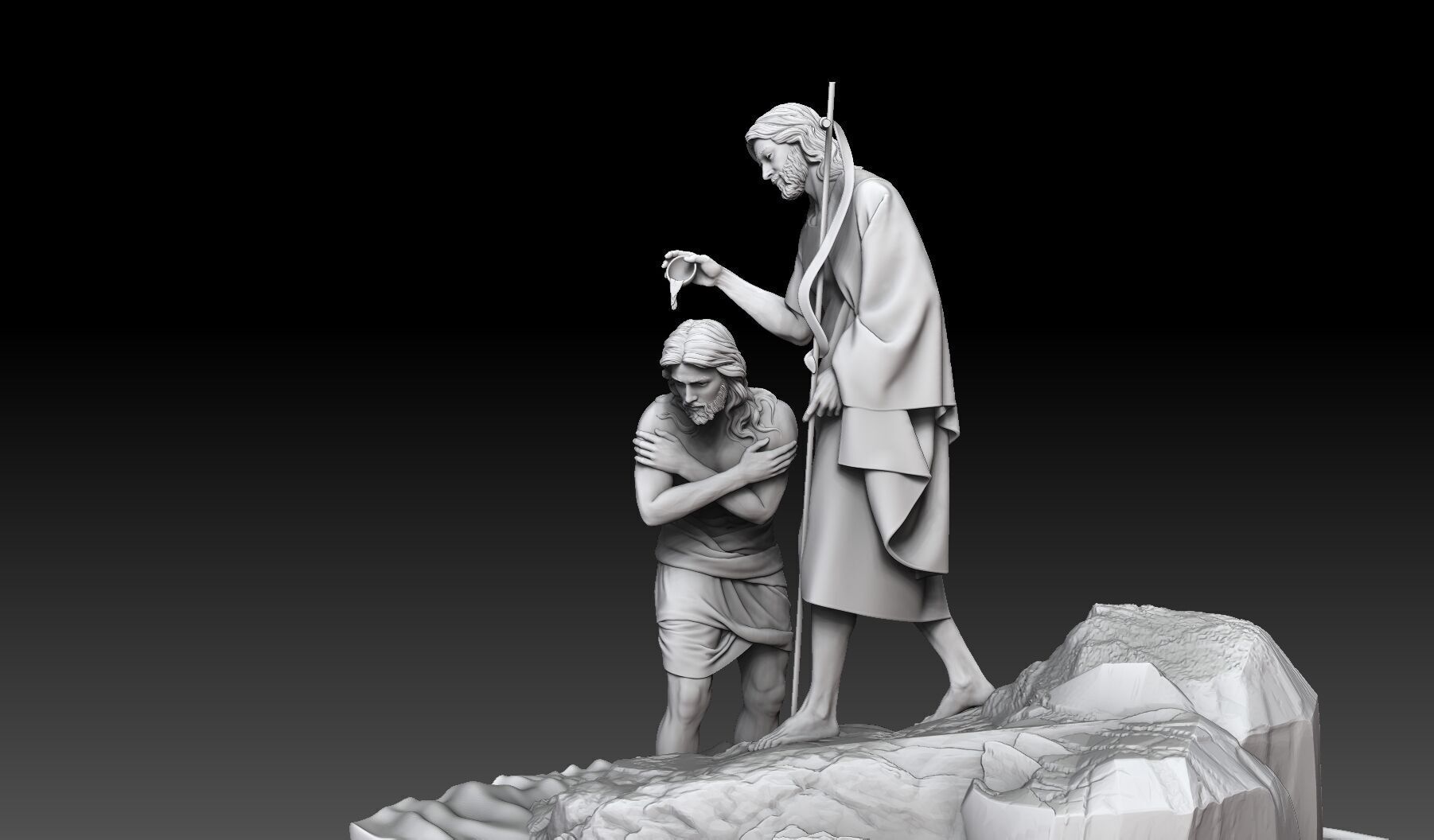 John the Baptist sculpture 3D print model_4