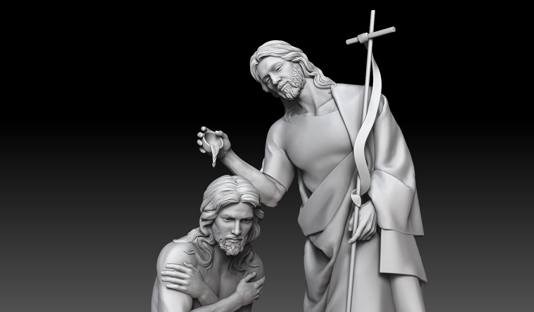 John the Baptist sculpture 3D print model_3