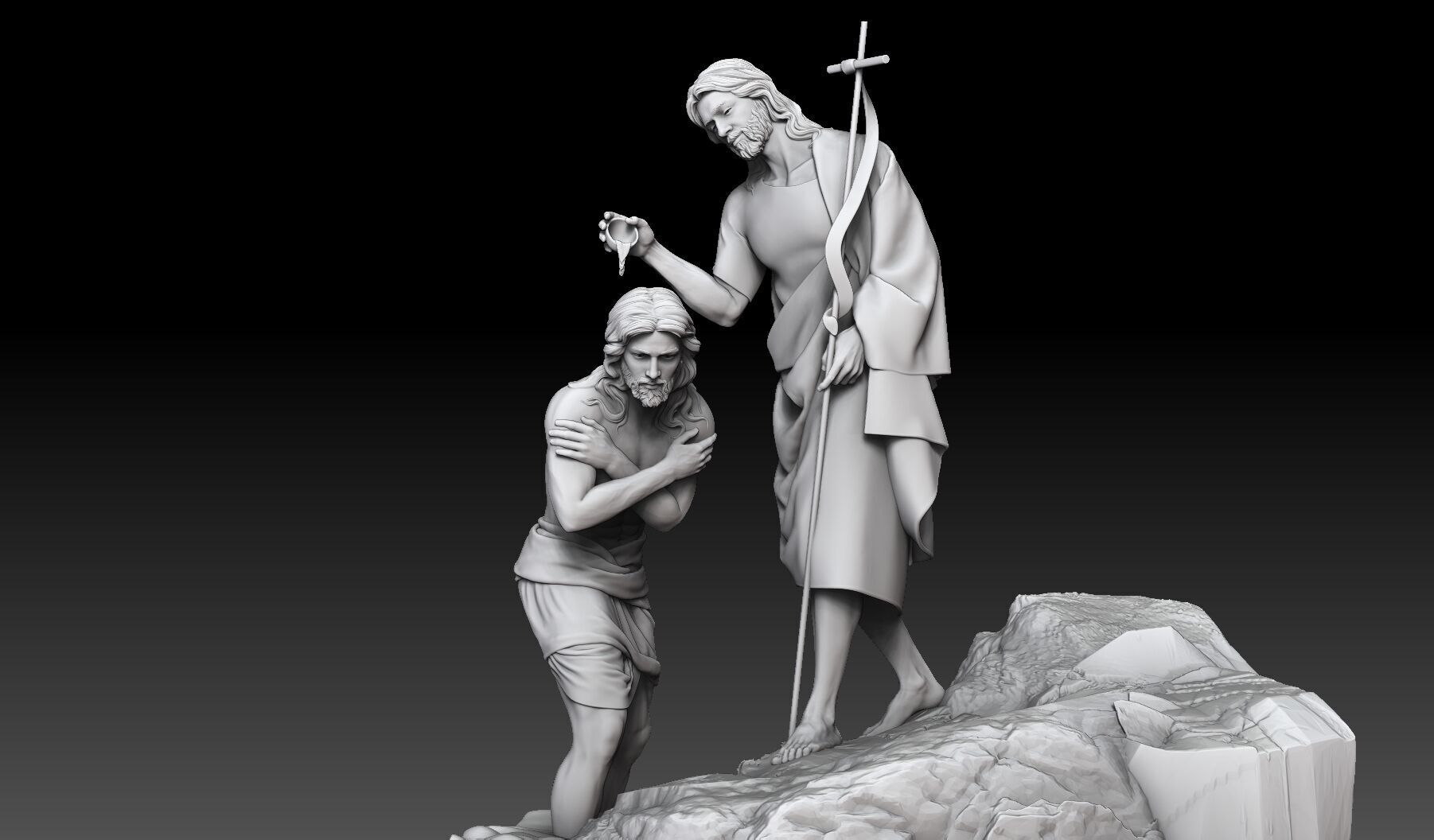 John the Baptist sculpture 3D print model_2