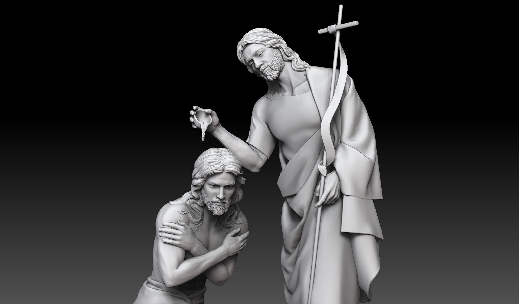 John the Baptist sculpture 3D print model_6