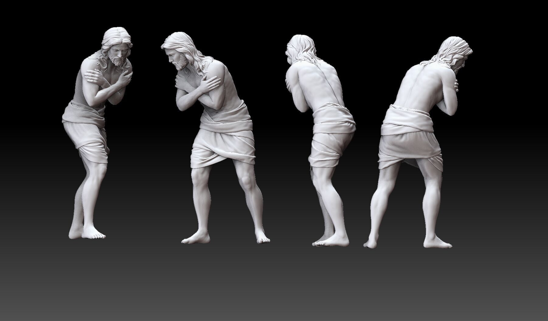 John the Baptist sculpture 3D print model_8