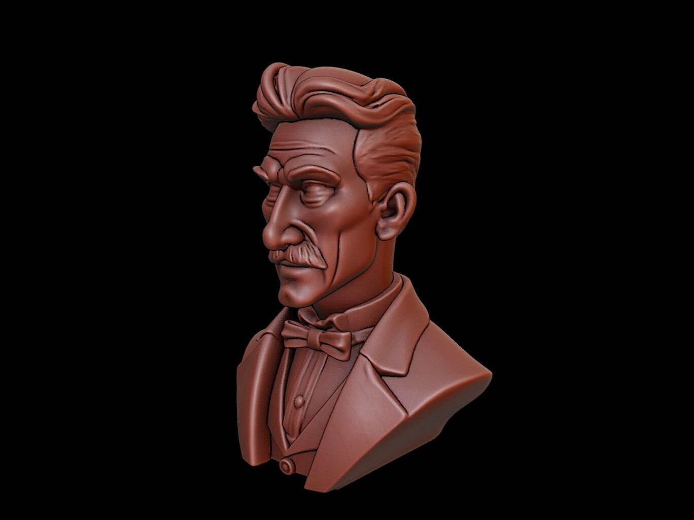 Nikola Tesla Bust 3D print model_1