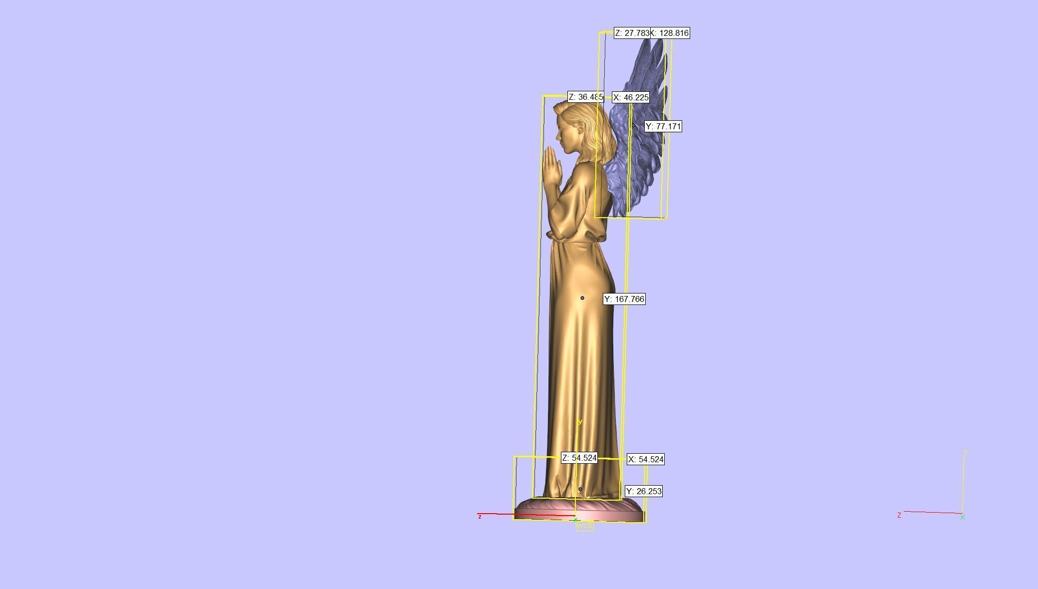 praying angel 3D print model_8
