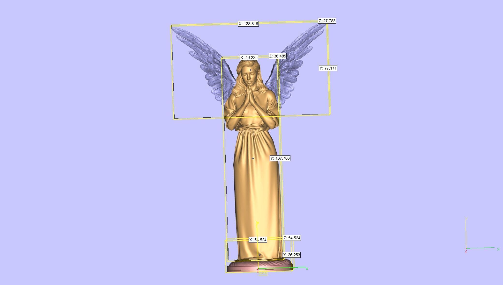 praying angel 3D print model_7