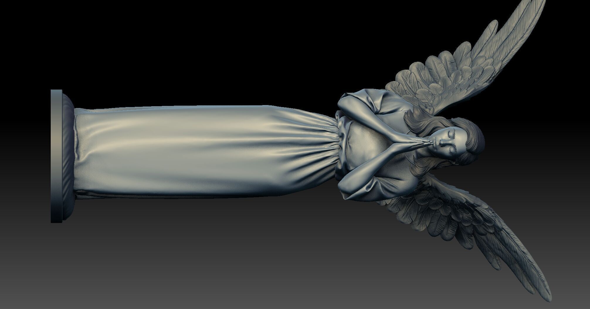 praying angel 3D print model_1