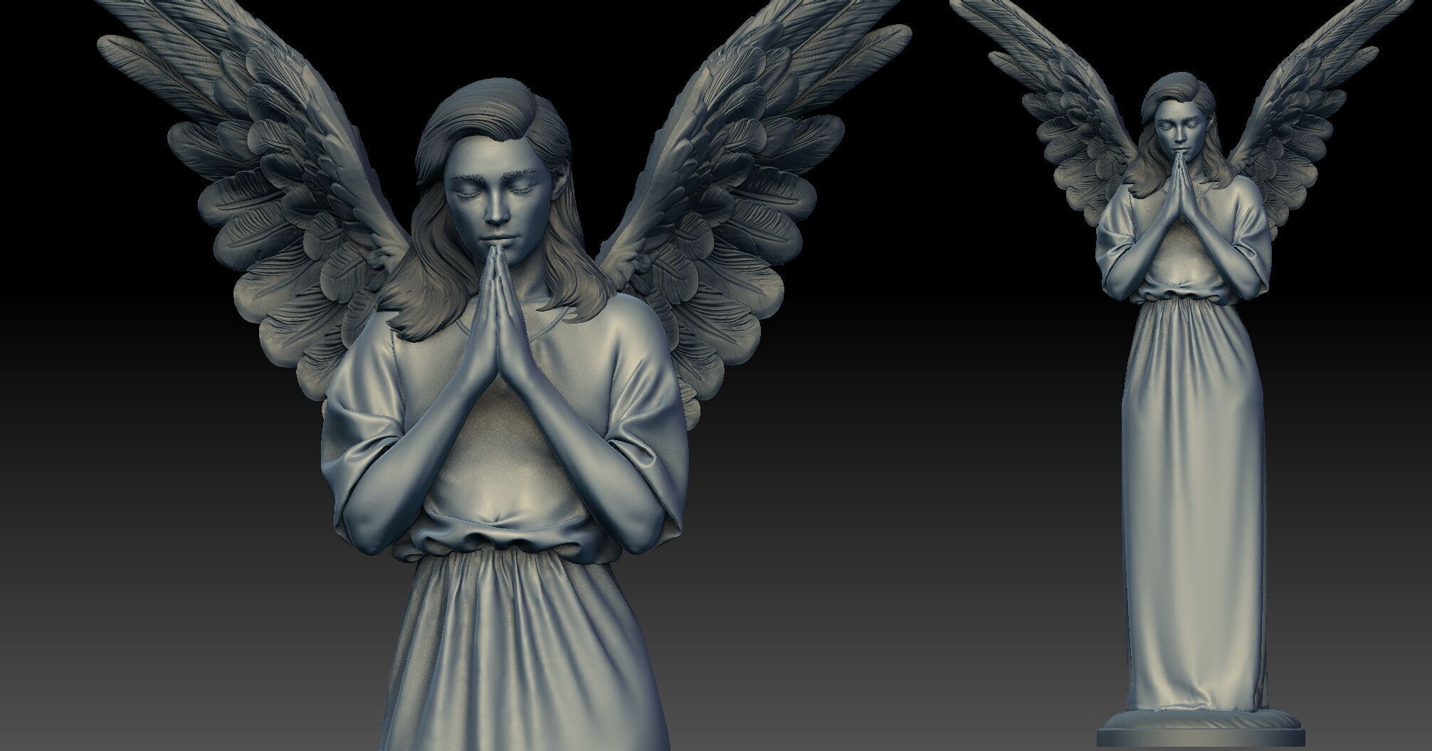 praying angel 3D print model_2