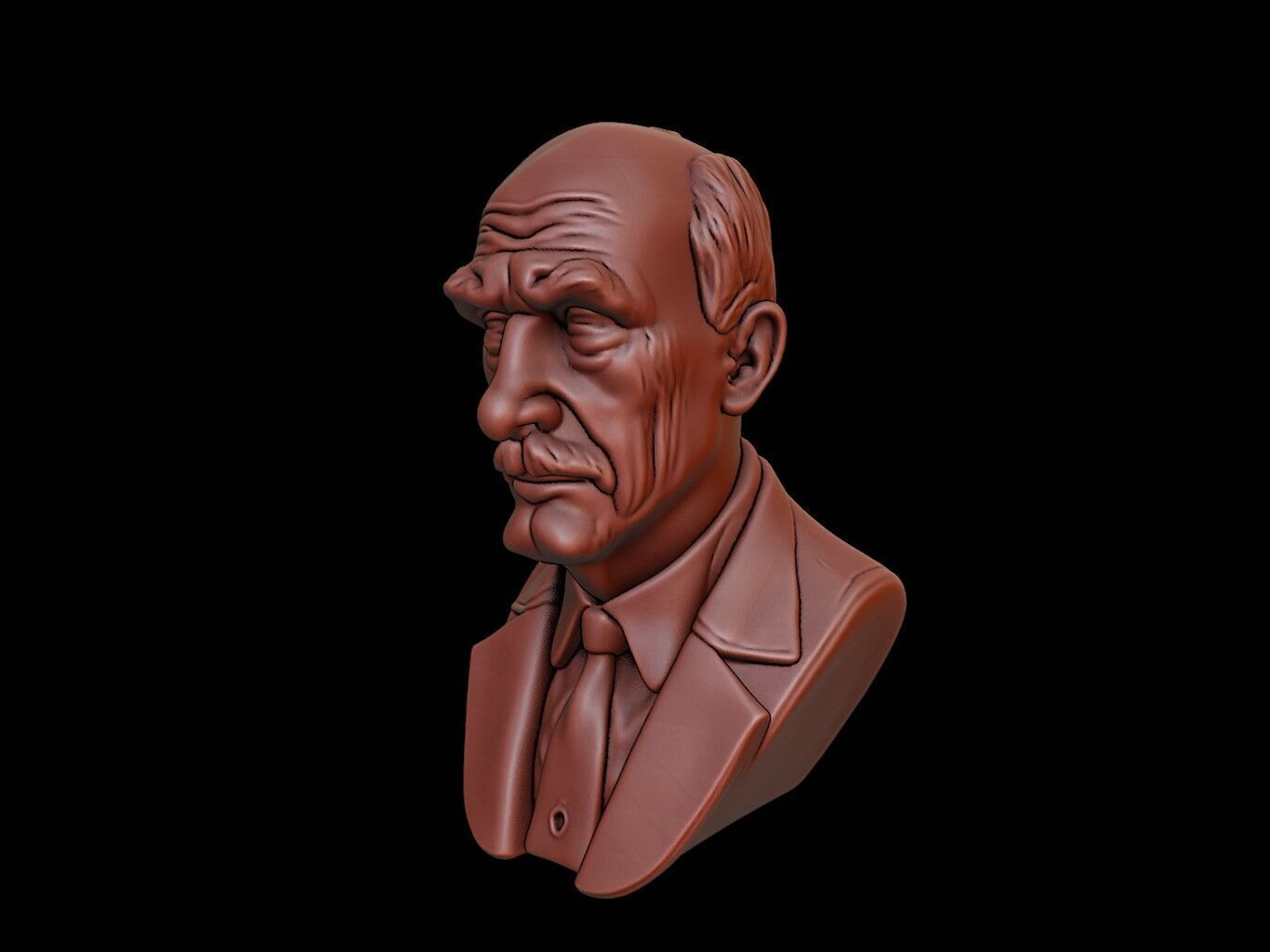 Paul Dirac Bust 3D print model_1