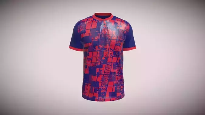 Soccer Blue Jersey Player 03 V2 In Low Poly