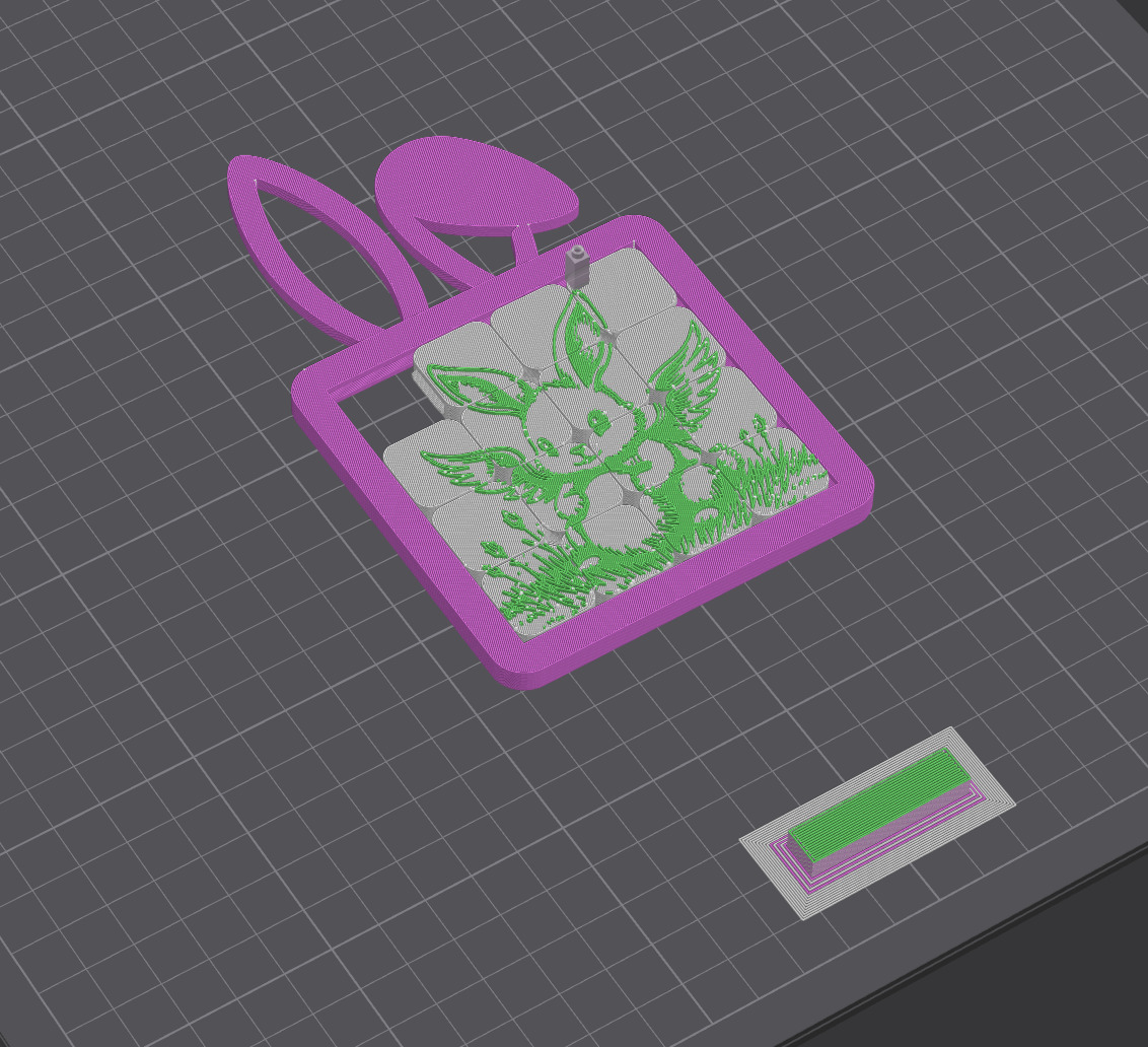 Difficult Sliding puzzle toy with a cute fantasy bunny 3D print model_8