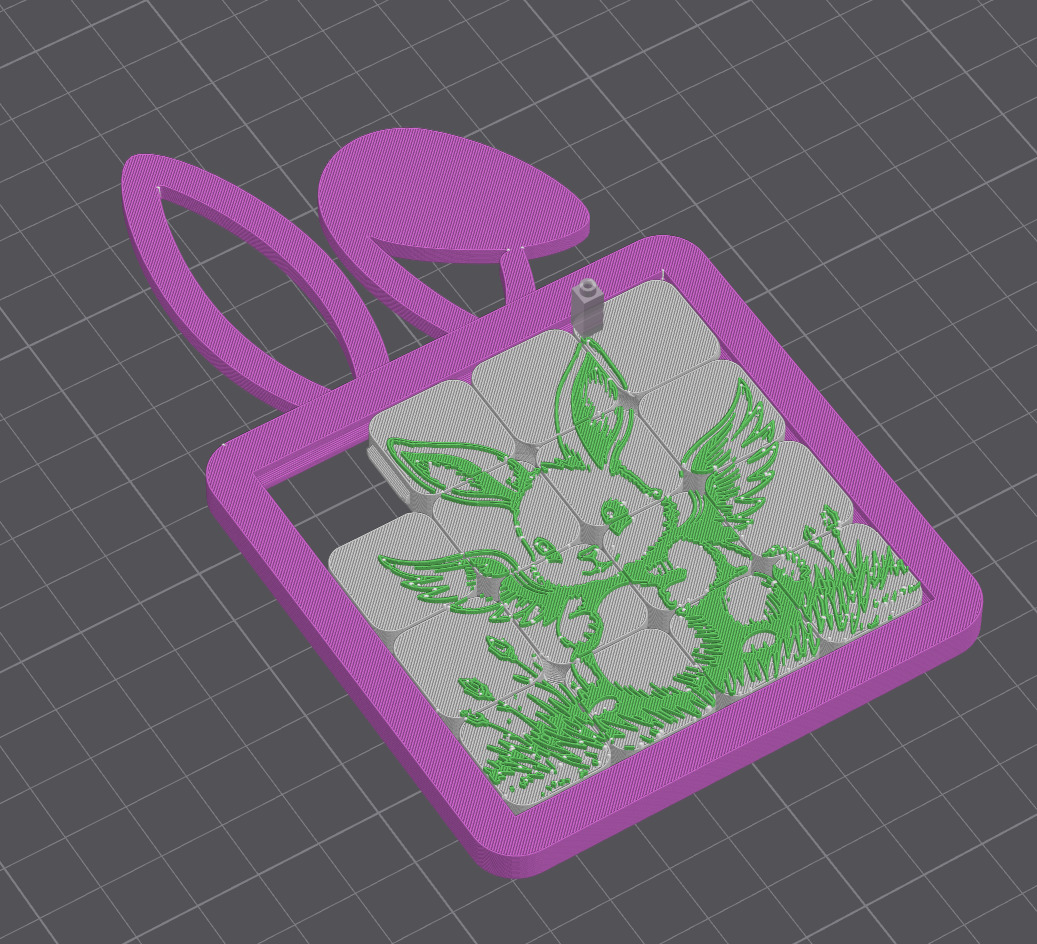 Difficult Sliding puzzle toy with a cute fantasy bunny 3D print model_7