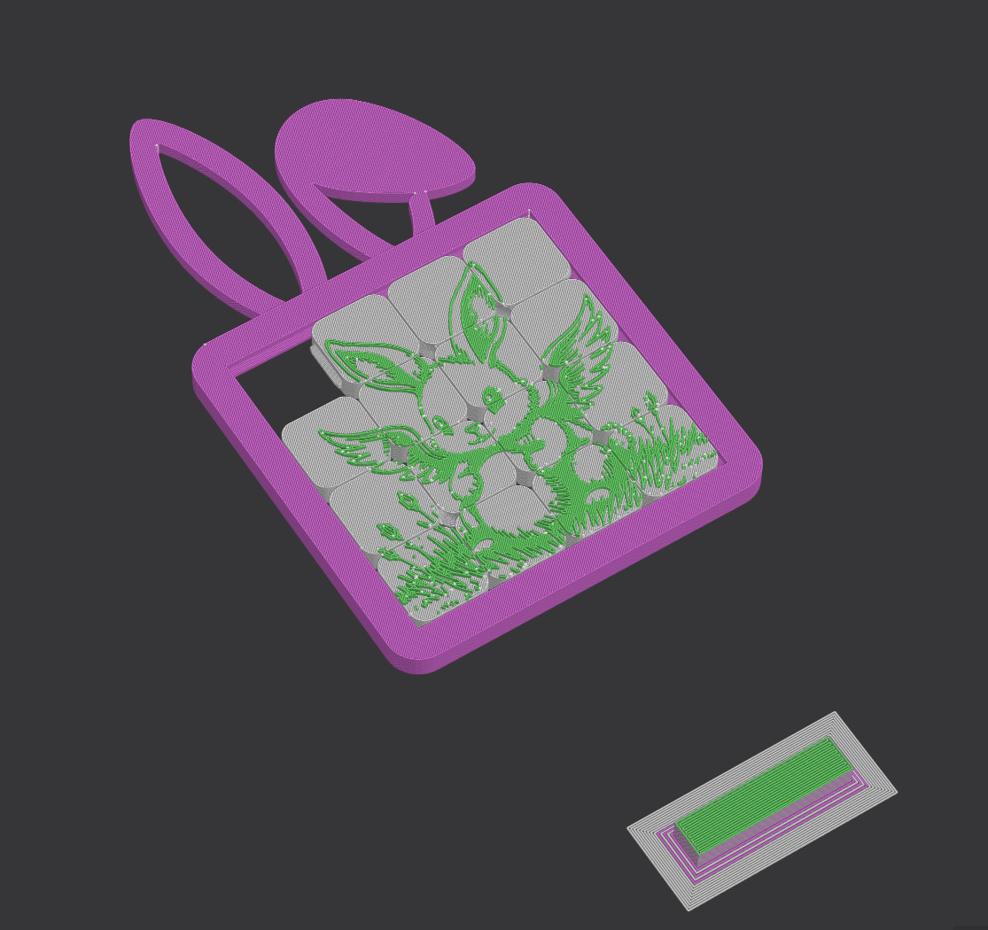 Difficult Sliding puzzle toy with a cute fantasy bunny 3D print model_9