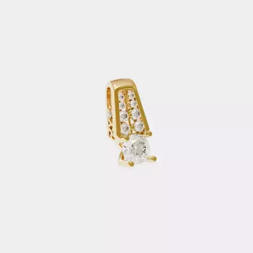 Round Diamond Slide Scroll Pendant 3d Model 