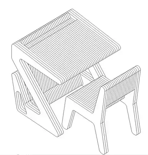 Desk for children from 3 to 6 years old