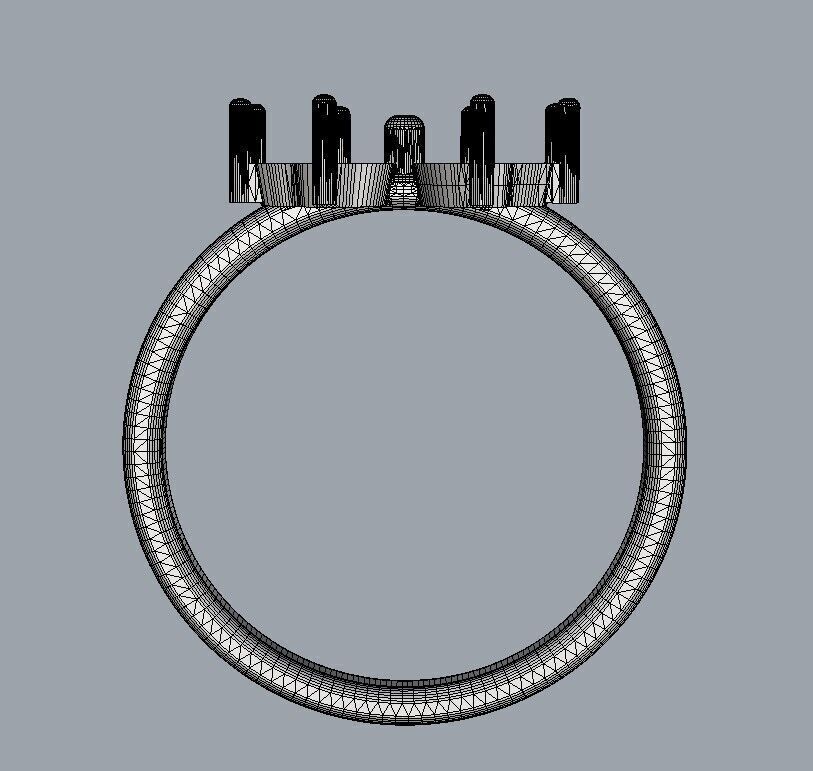 Clover Gemstone Ring 3D print model_21