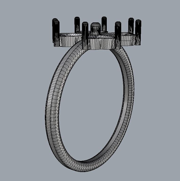 Clover Gemstone Ring 3D print model_20