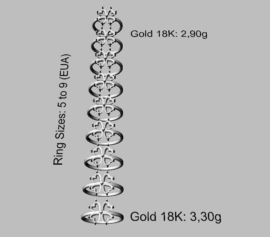 Clover Gemstone Ring 3D print model_4