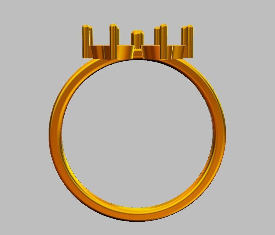 Clover Gemstone Ring 3D print model_16