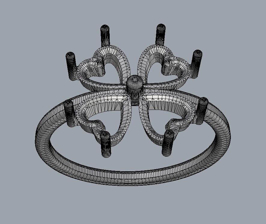 Clover Gemstone Ring 3D print model_19