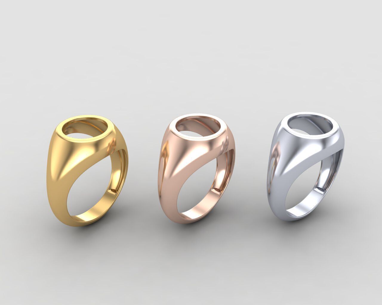 Round Agate Ring Base 10MM top in All sizes 160-MWC 3D print model_11