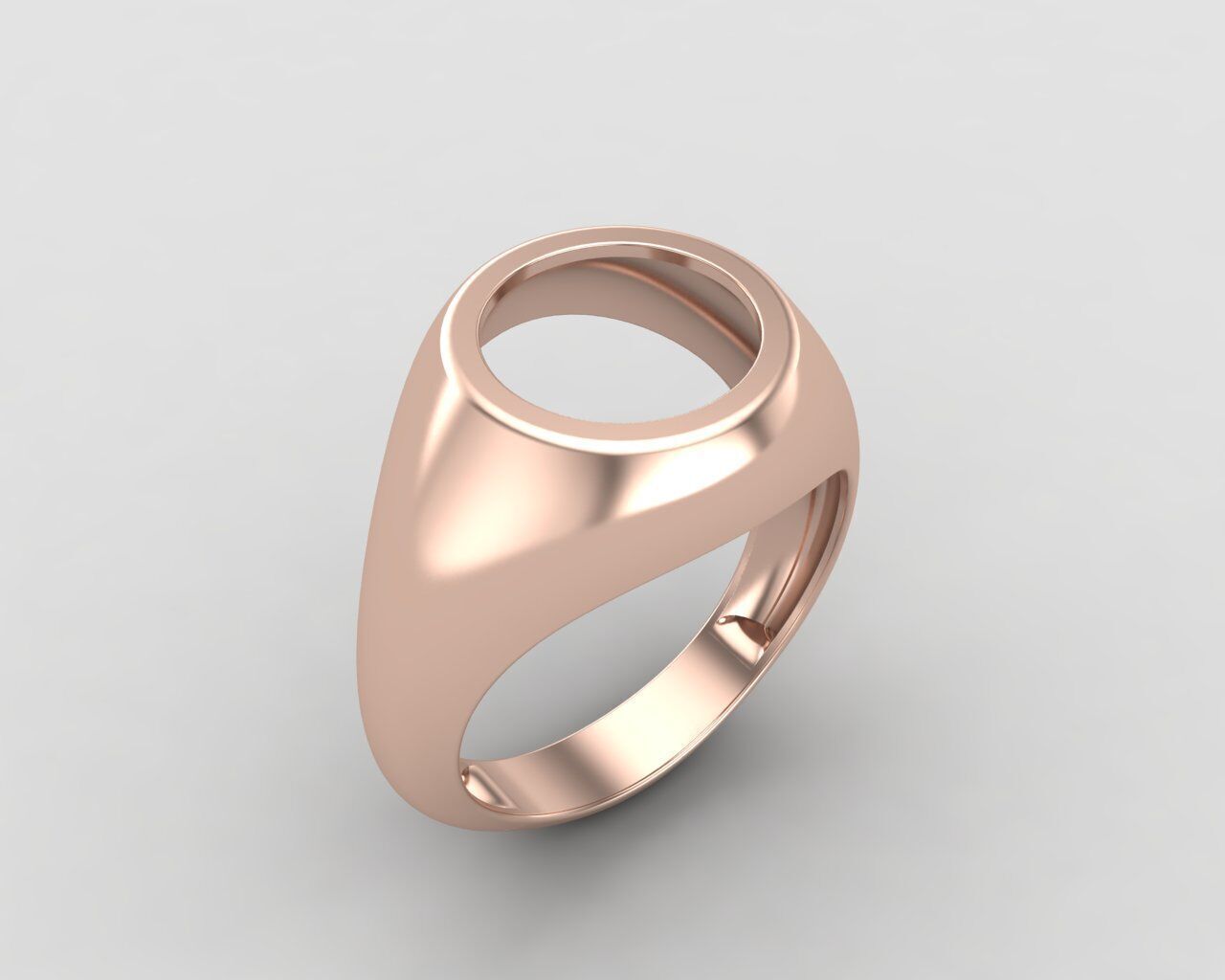 Round Agate Ring Base 10MM top in All sizes 160-MWC 3D print model_3