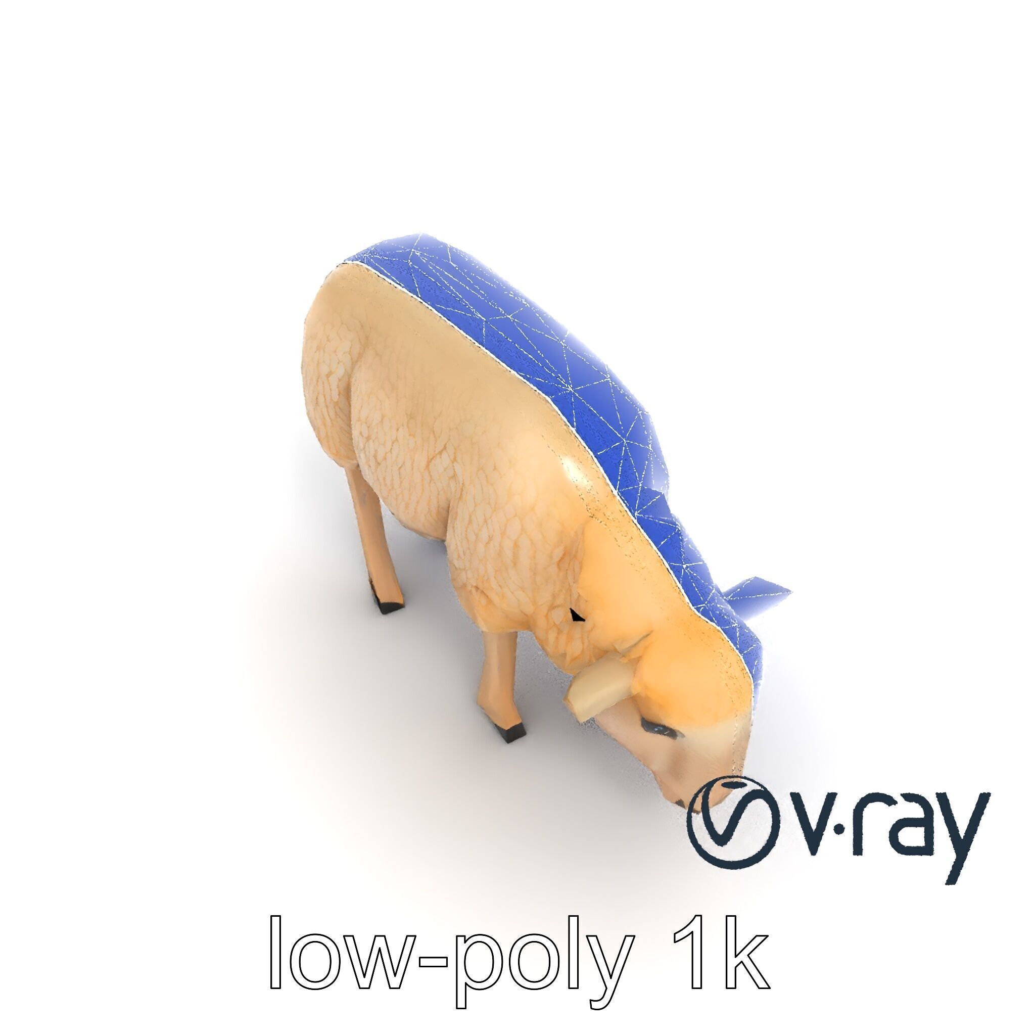 Pastoral Sheep Grazing Stance 3D Model Pack Low-poly 3D model_19