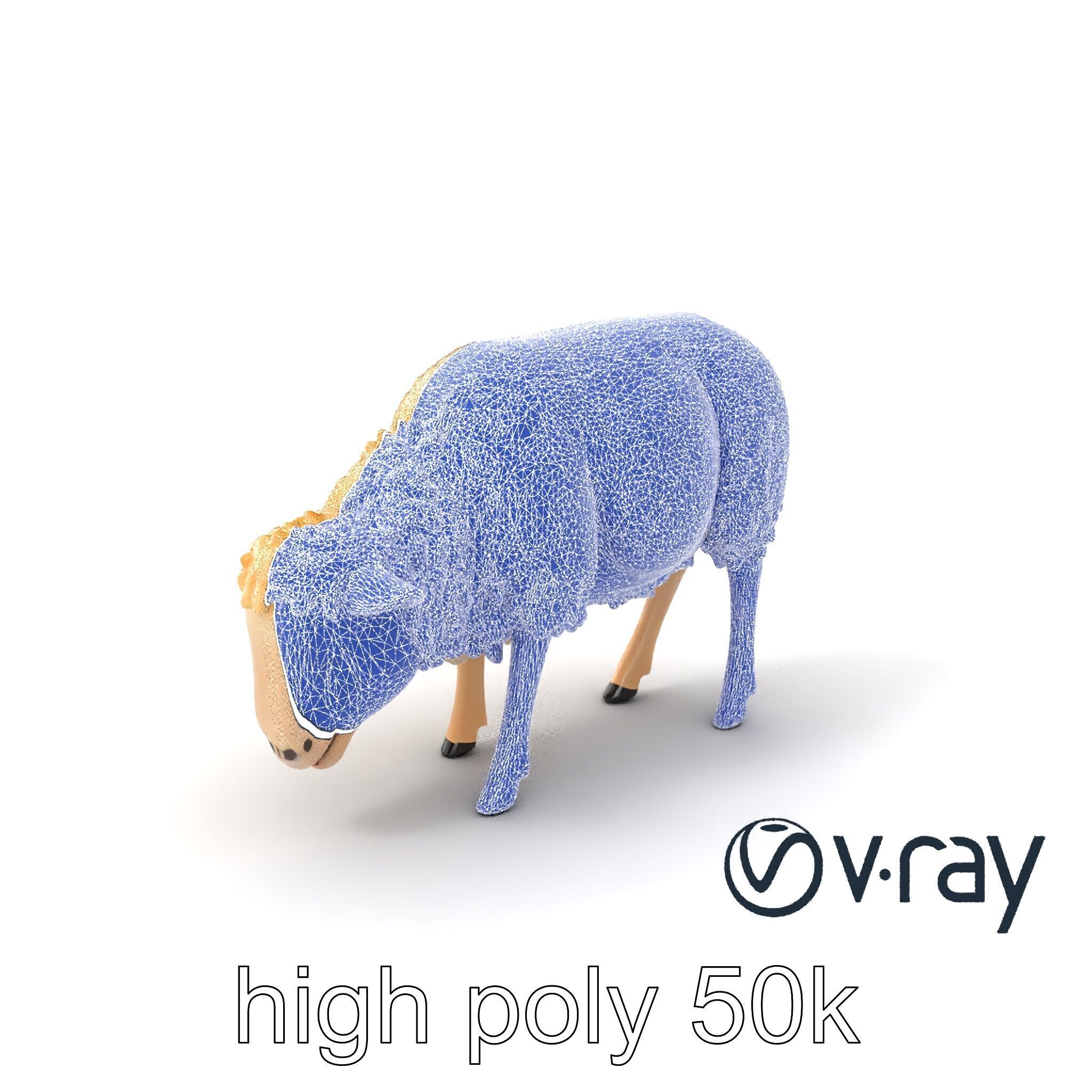 Pastoral Sheep Grazing Stance 3D Model Pack Low-poly 3D model_9