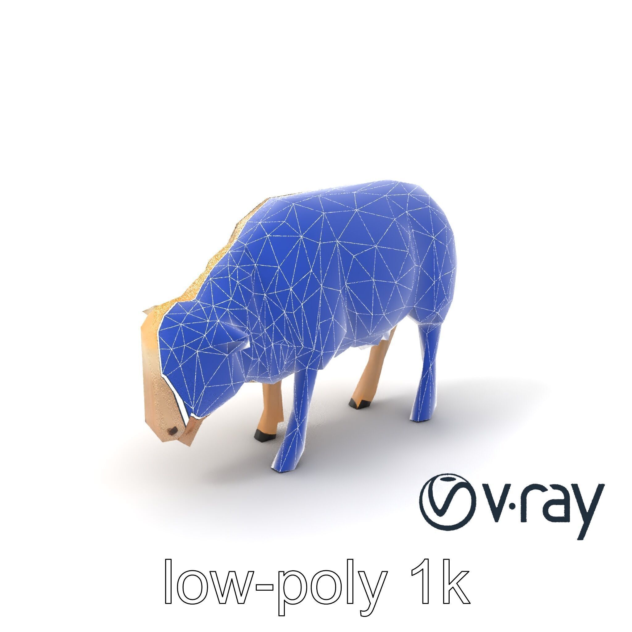 Pastoral Sheep Grazing Stance 3D Model Pack Low-poly 3D model_5
