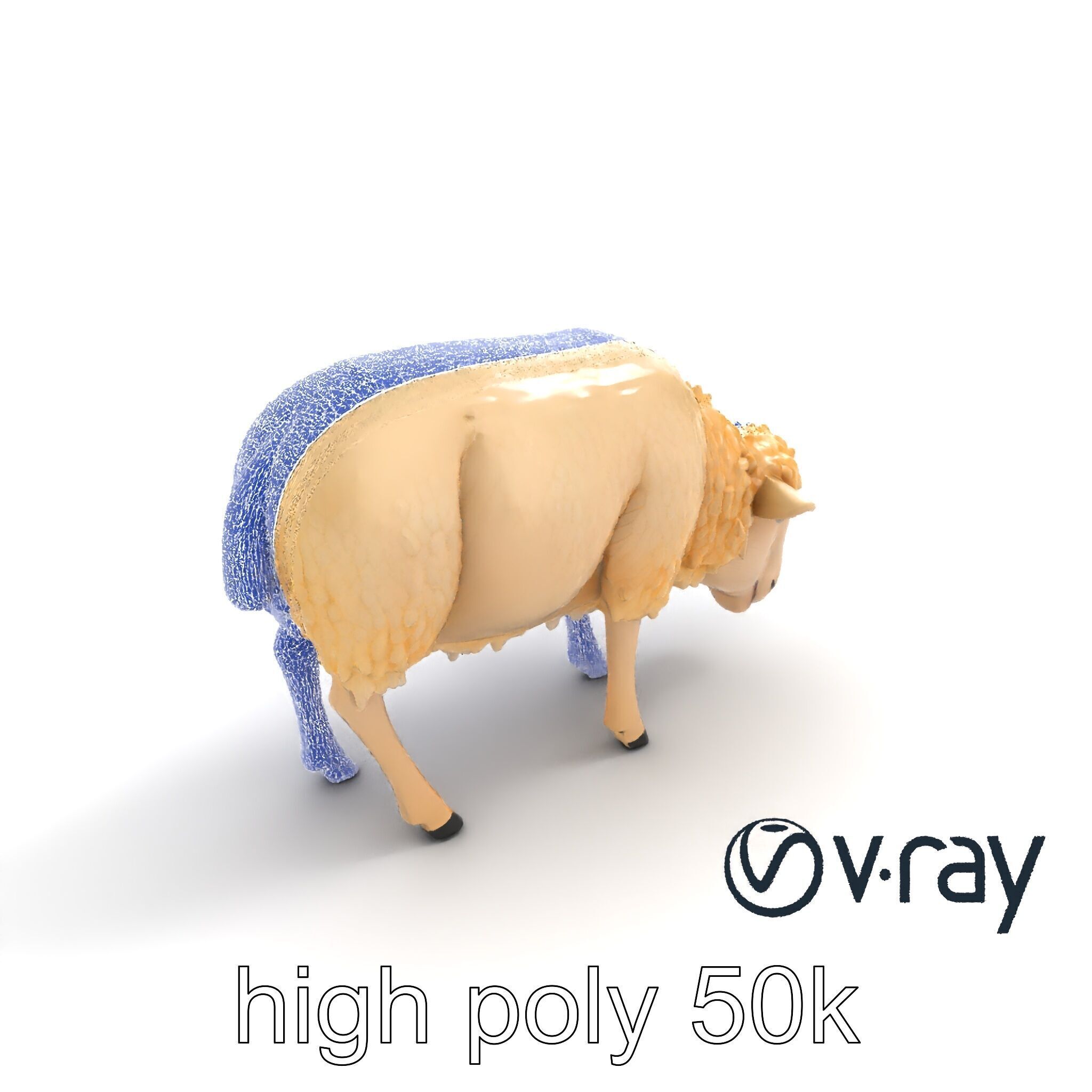 Pastoral Sheep Grazing Stance 3D Model Pack Low-poly 3D model_22