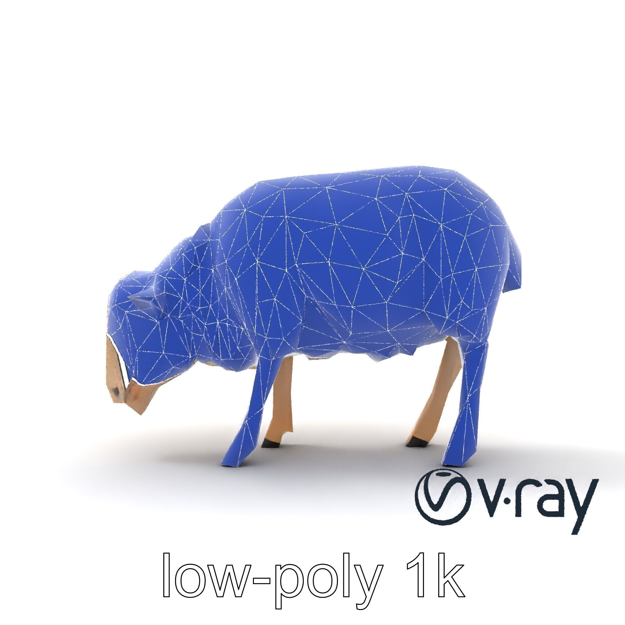 Pastoral Sheep Grazing Stance 3D Model Pack Low-poly 3D model_26
