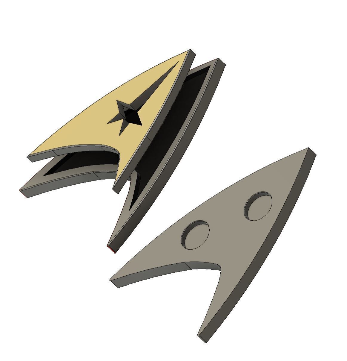 Star Trek - TOS Badges for All Divisions 3D print model_1