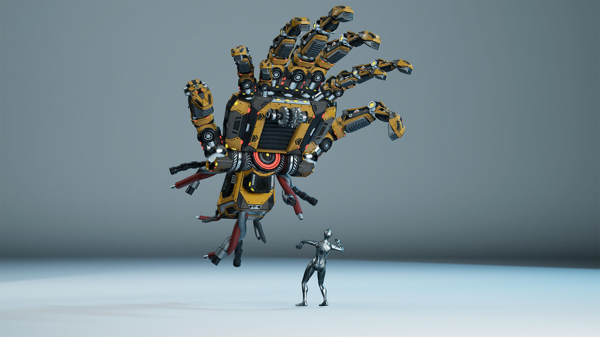 Sci-Fi Hand Walker Low-poly 3D model_17