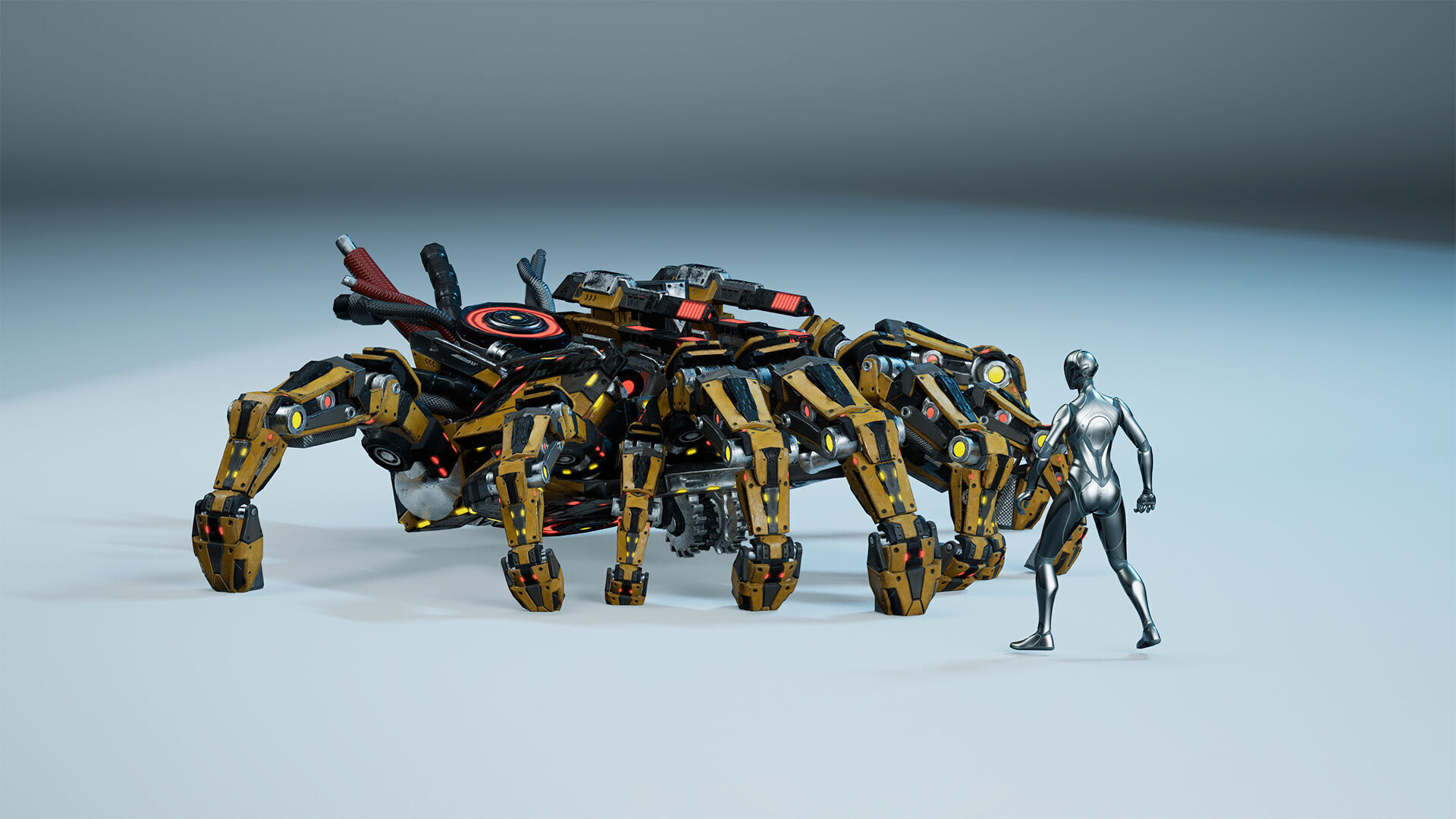 Sci-Fi Hand Walker Low-poly 3D model_16