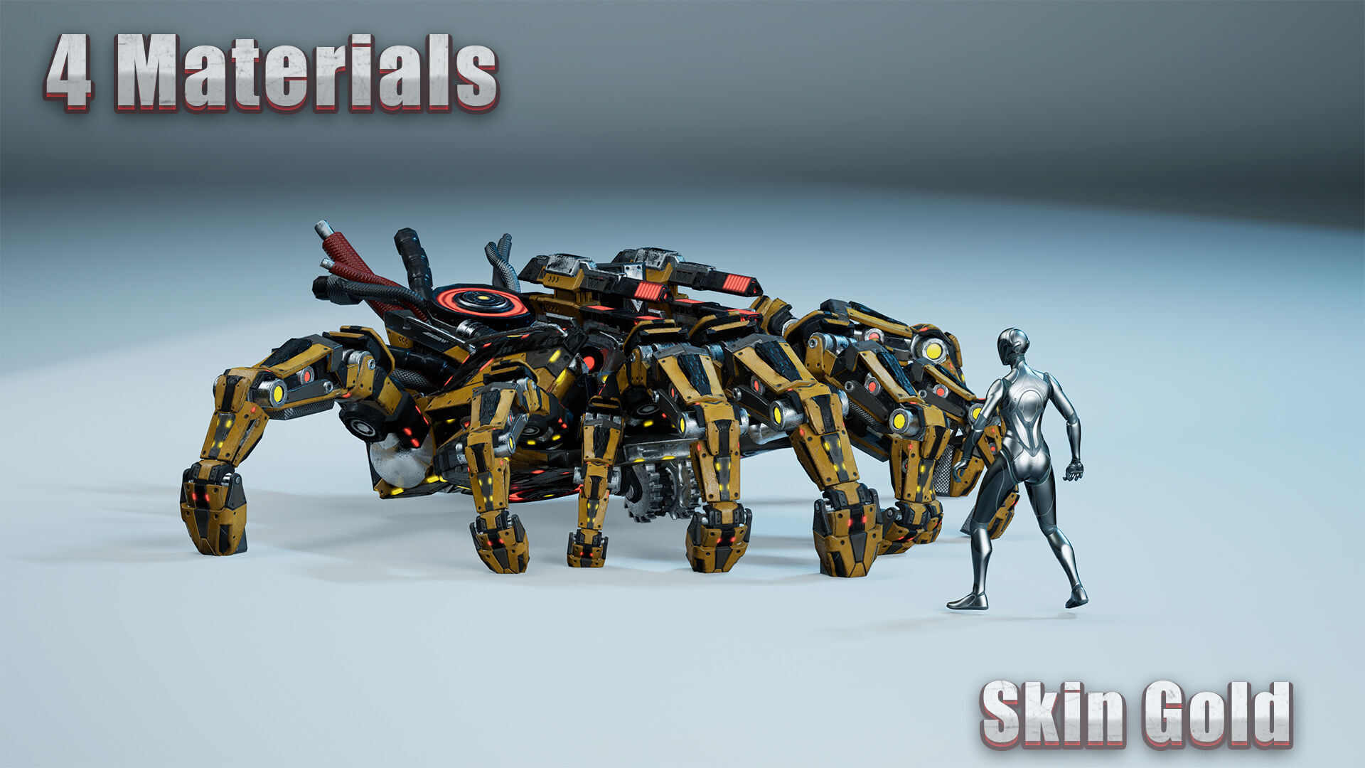Sci-Fi Hand Walker Low-poly 3D model_5
